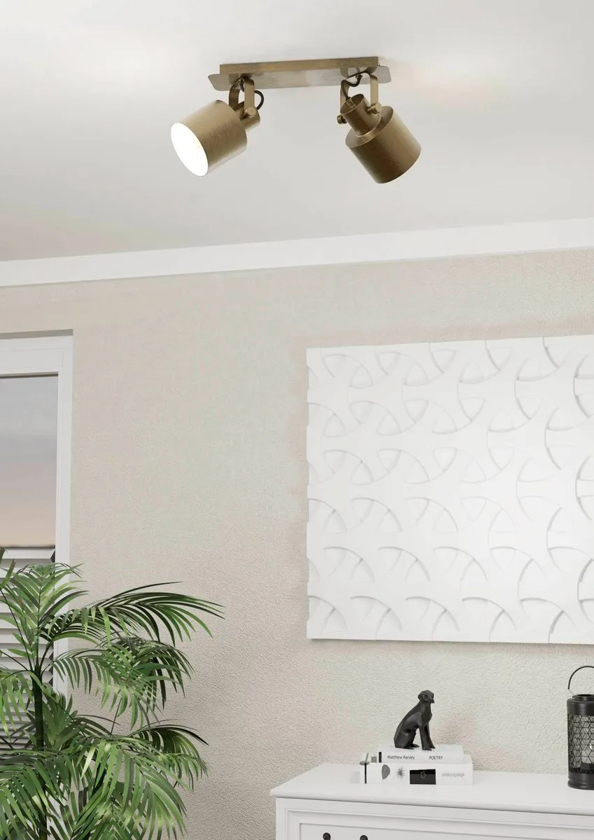Eglo Southery Spot E27 - 2 Lichtpunten - 47cm - Goud/Crème