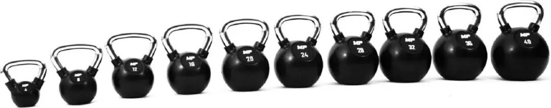 Muscle Power Rubberen Kettlebell 20 kg - Zwart