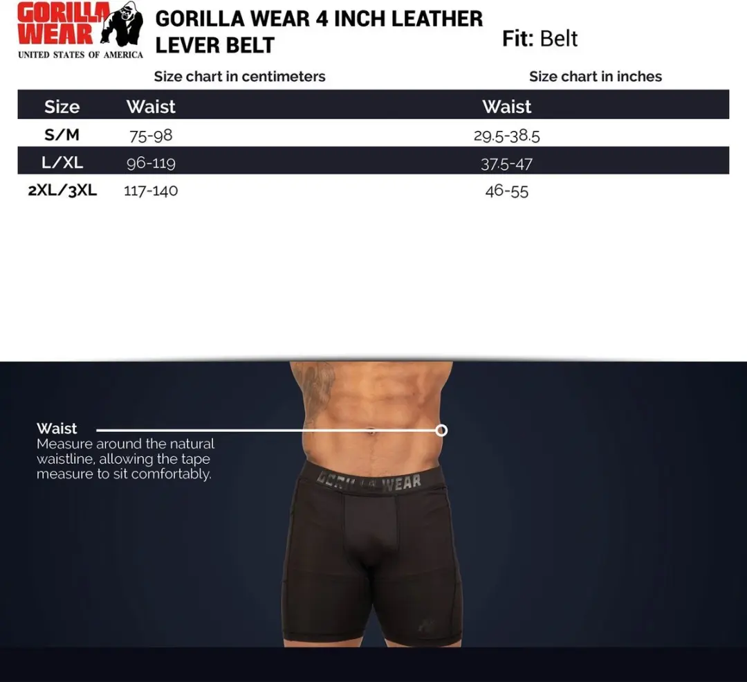 Gorilla Wear Leren Lever Lifting Belt 4 Inch - Bruin