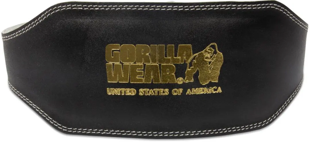 Gorilla Wear Halterriem 6 Inch - L/XL - Zwart/Goud