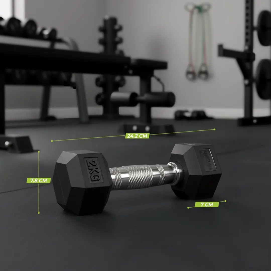 VirtuFit Hexa Dumbbell Pro Set 2x2kg - Zilver/Zwart