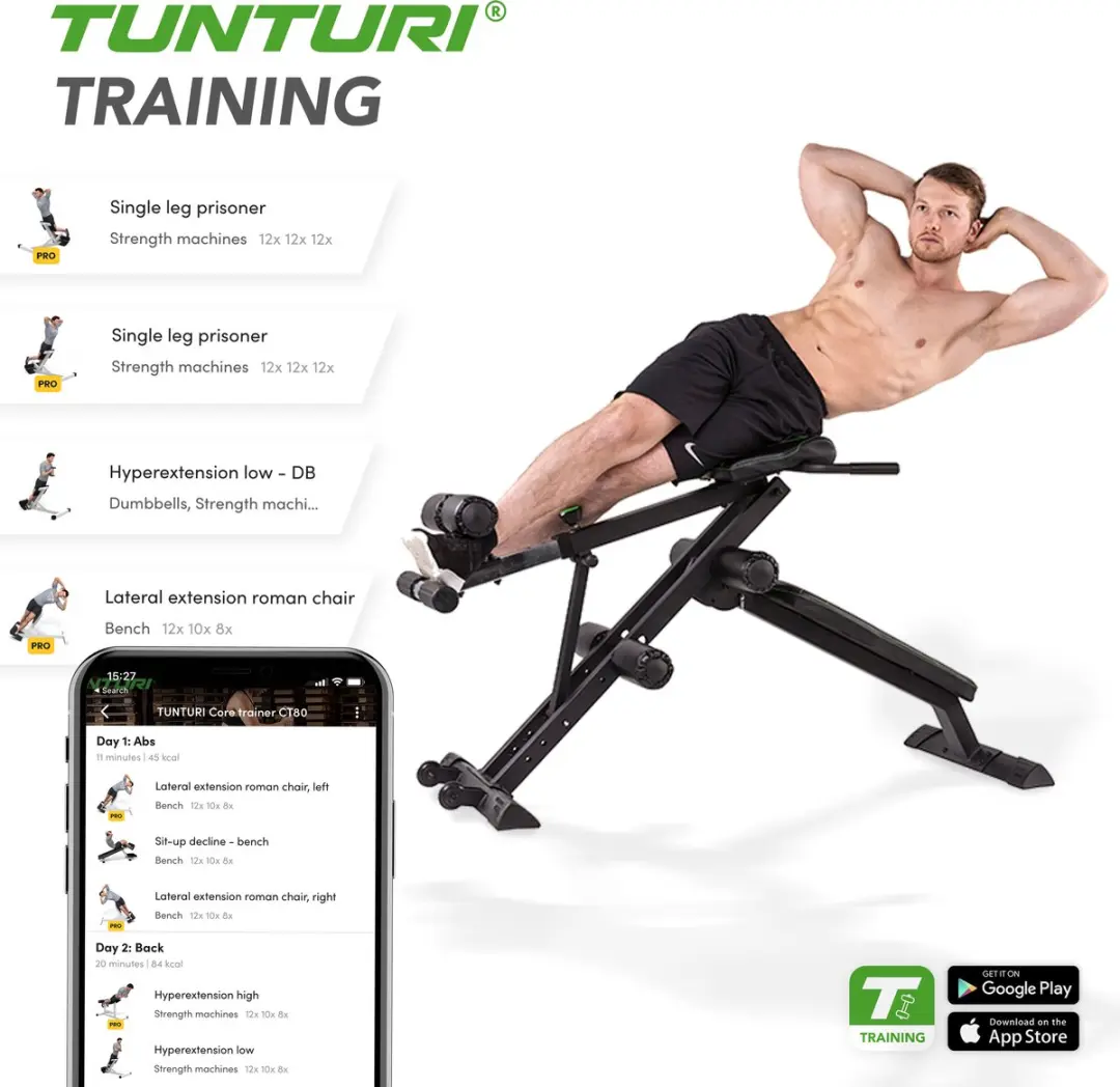 Tunturi CT80 Core Trainer Fitnessbank - Opklapbaar 150kg