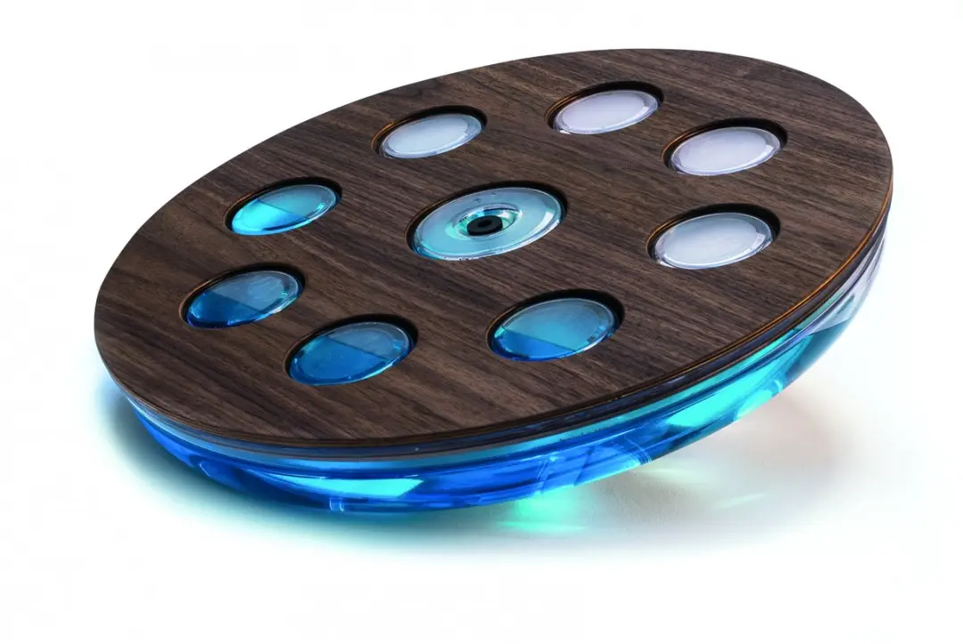 Nohrd Balance Board EAU-ME Eiken Vintage - Blauw/Transparant