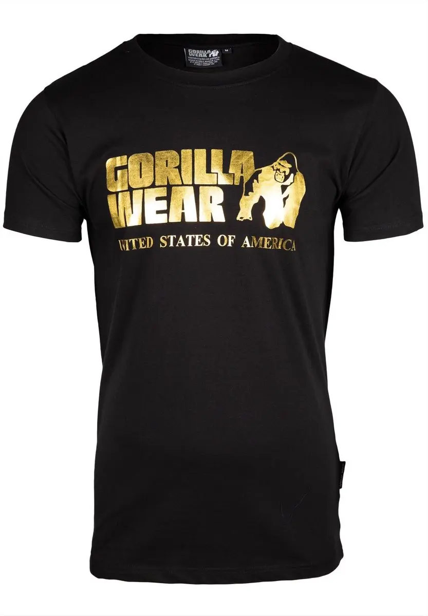 Gorilla Wear Classic T-shirt XL - Zwart/Goud
