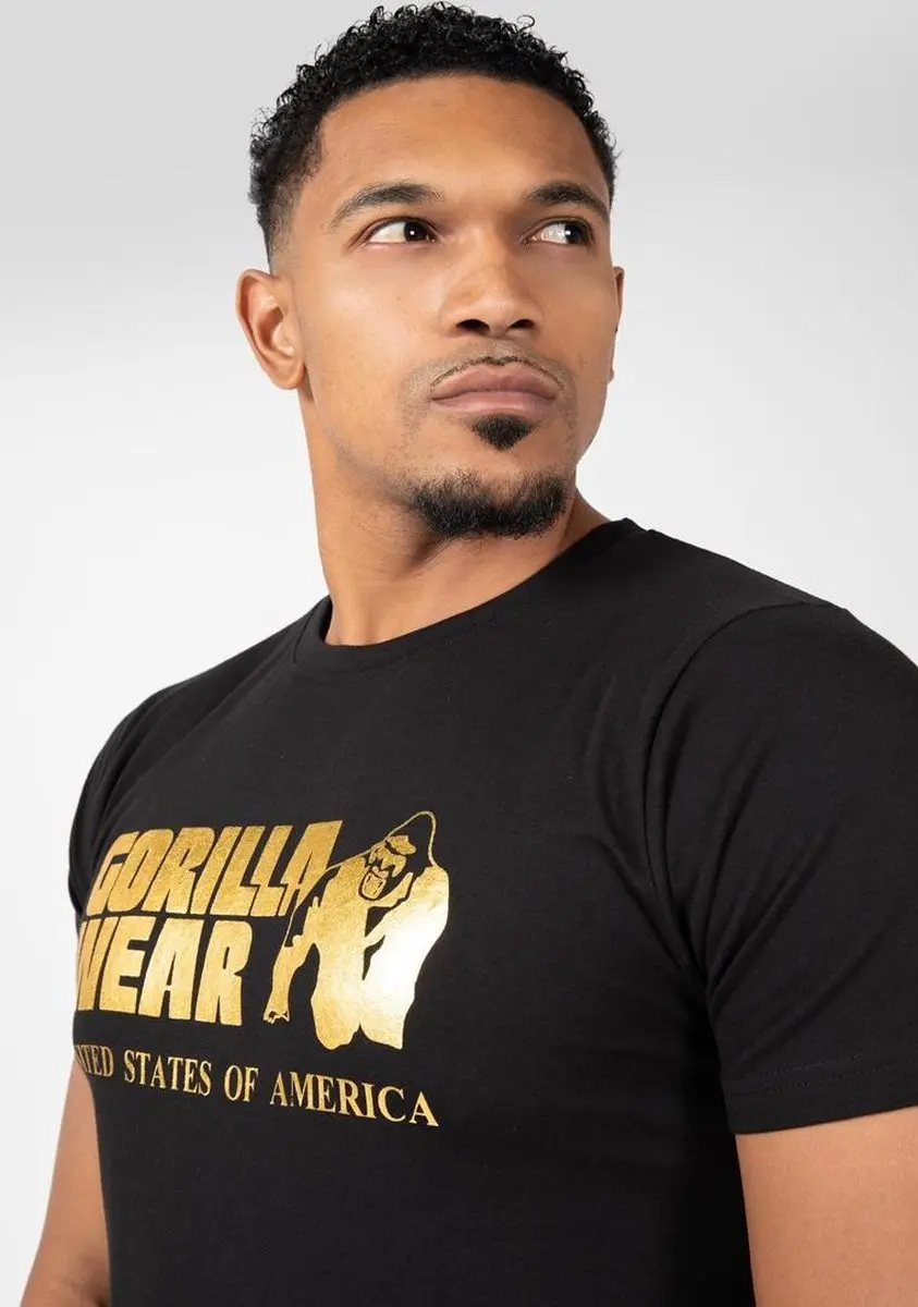 Gorilla Wear Classic T-shirt XL - Zwart/Goud