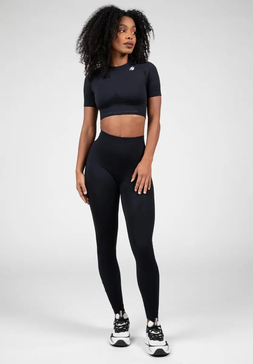 Gorilla Wear Whitney Seamless Crop Top Zwart - S/M