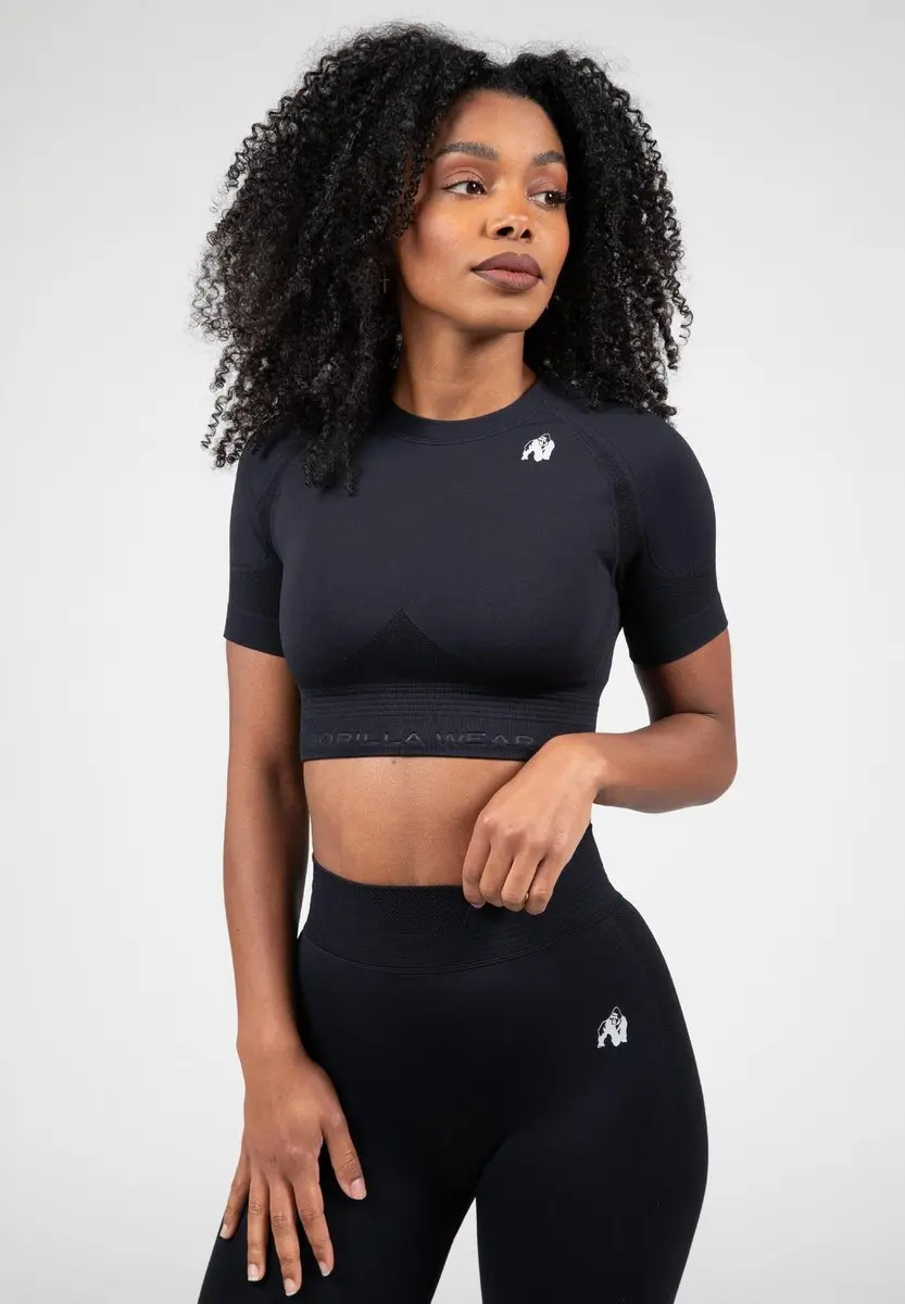 Gorilla Wear Whitney Seamless Crop Top Zwart