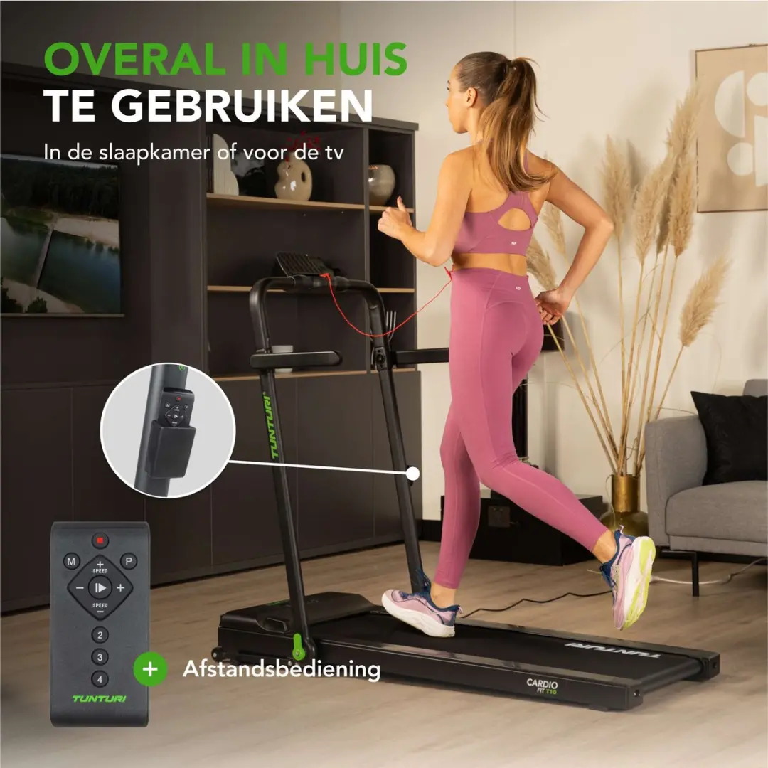 Tunturi Cardio Fit T10 Loopband - 2.25 pk - 12 km/u - Inklapbaar - Zwart
