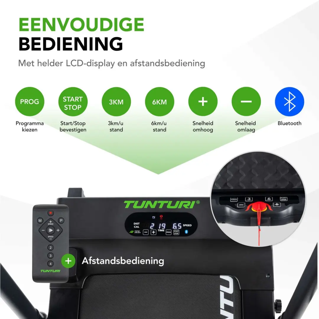 Tunturi Cardio Fit T10 Loopband - 2.25 pk - 12 km/u - Inklapbaar - Zwart