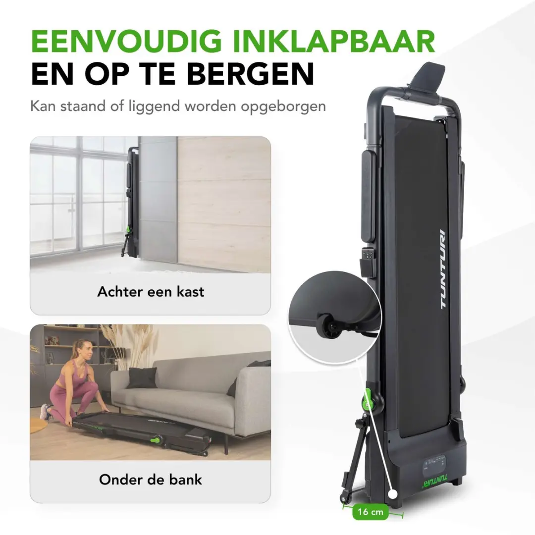 Tunturi Cardio Fit T10 Loopband - 2.25 pk - 12 km/u - Inklapbaar - Zwart