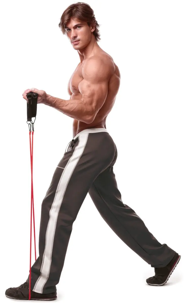 Iron Gym Tube Trainer Verstelbaar - Fitness Elastiek - Zwart/Rood - afbeelding 6 van 6