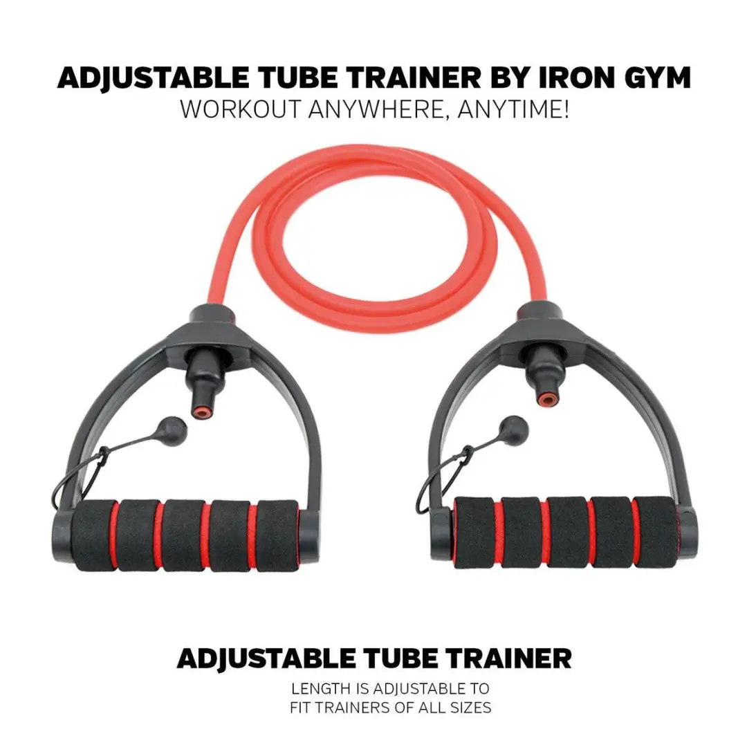 Iron Gym Tube Trainer Verstelbaar - Fitness Elastiek - Zwart/Rood