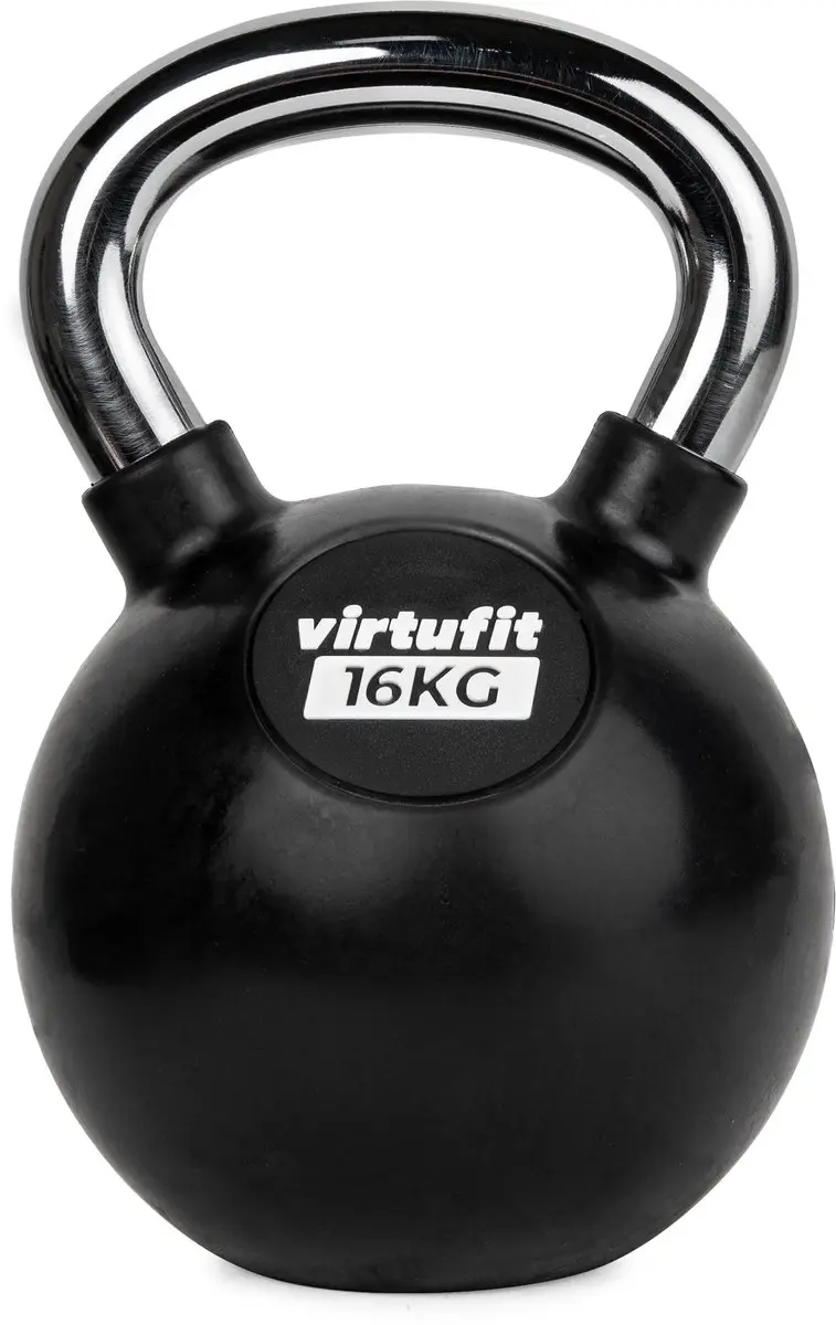 VirtuFit Kettlebell 16 kg - Zwart/Rubber