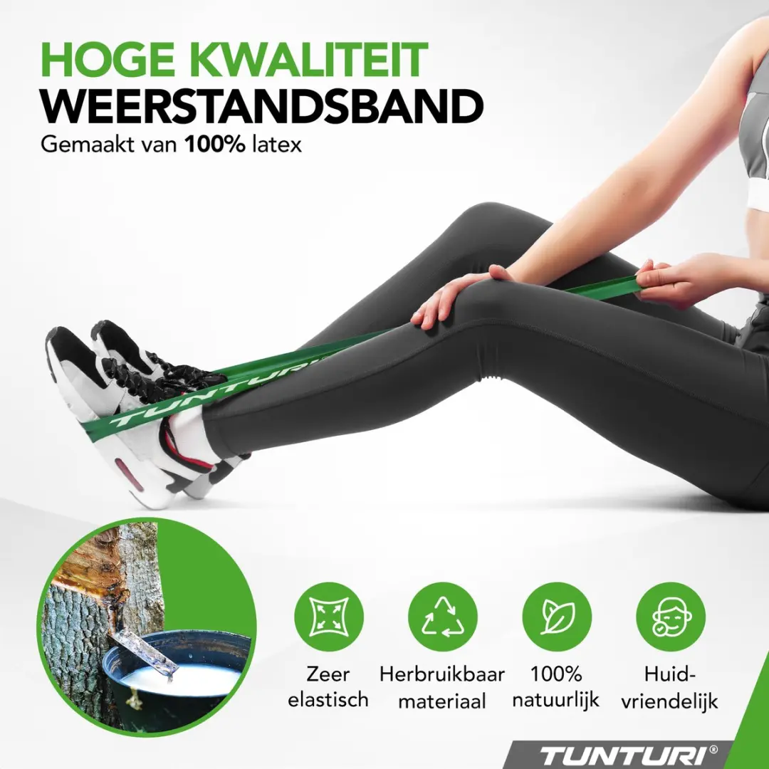 Tunturi Power Band Weerstandsband 10-35kg - 104cm - Groen