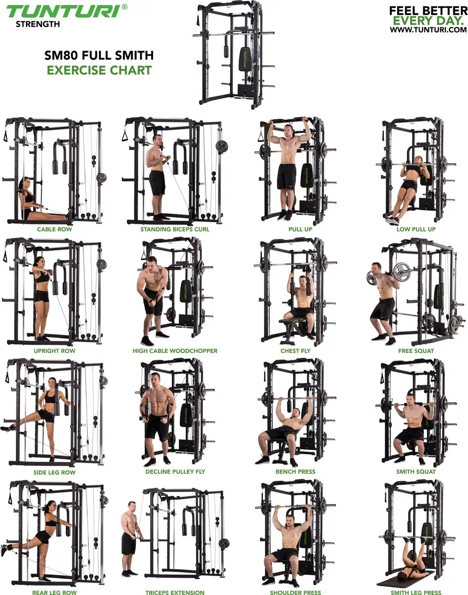 Tunturi Smith Machine SM80 Krachtstation - Zwart