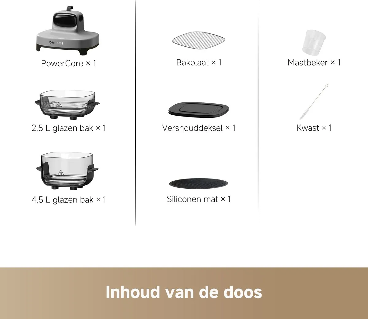 Dreame Tasti Airfryer 5-in-1 1500W - 2,5L & 4,5L Grijs