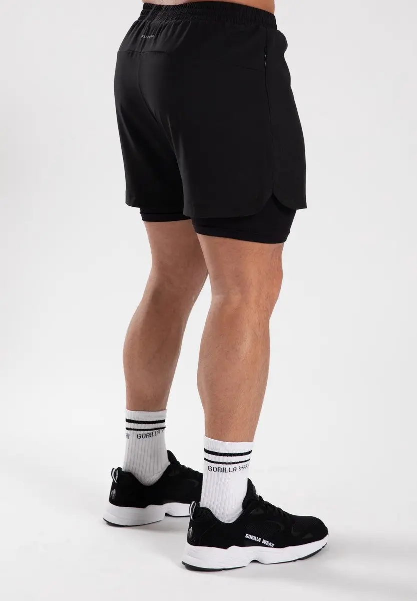 Gorilla Wear Cortez 2-in-1 Shorts Zwart - 2XL