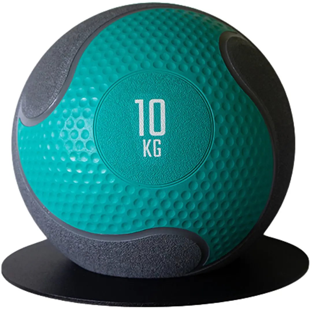 Muscle Power Rubber Medicijnbal 10 kg - Grijs/Aqua