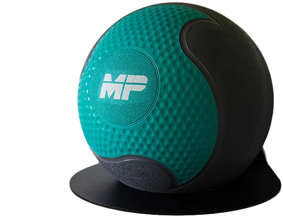 Muscle Power Rubber Medicijnbal 10 kg - Grijs/Aqua