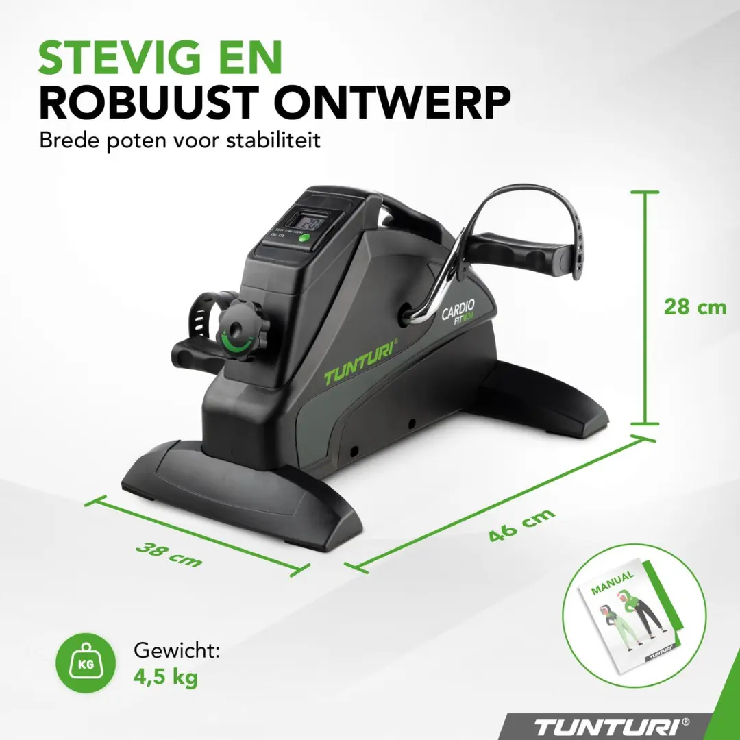 Tunturi Cardio Fit M30 Stoelfiets - Hometrainer - LCD Monitor - Zwart - afbeelding 6 van 6