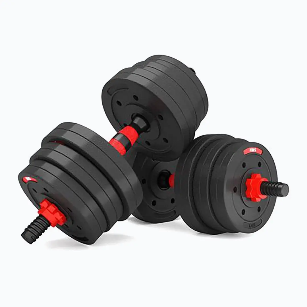 HMS Dumbbells & Halter Set 20kg - 17-delig - Zwart/Rood