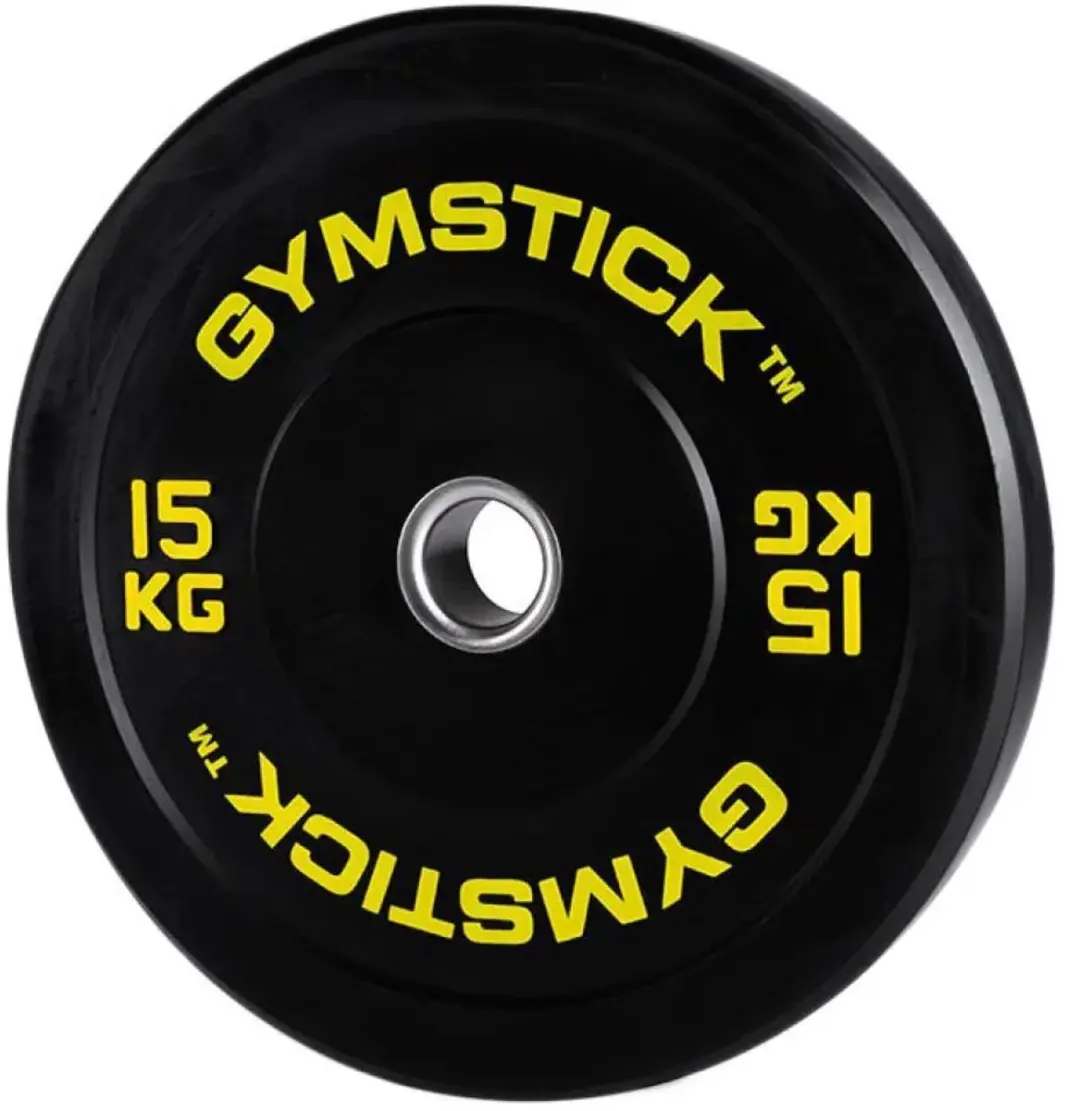 Gymstick Hi-Impact 15kg Olympische Bumper Plate - 15 kg - Zwart