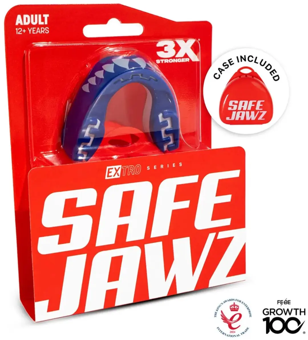 Safejawz Extro-Series Gebitsbeschermer Shark Junior - Blauw/Wit