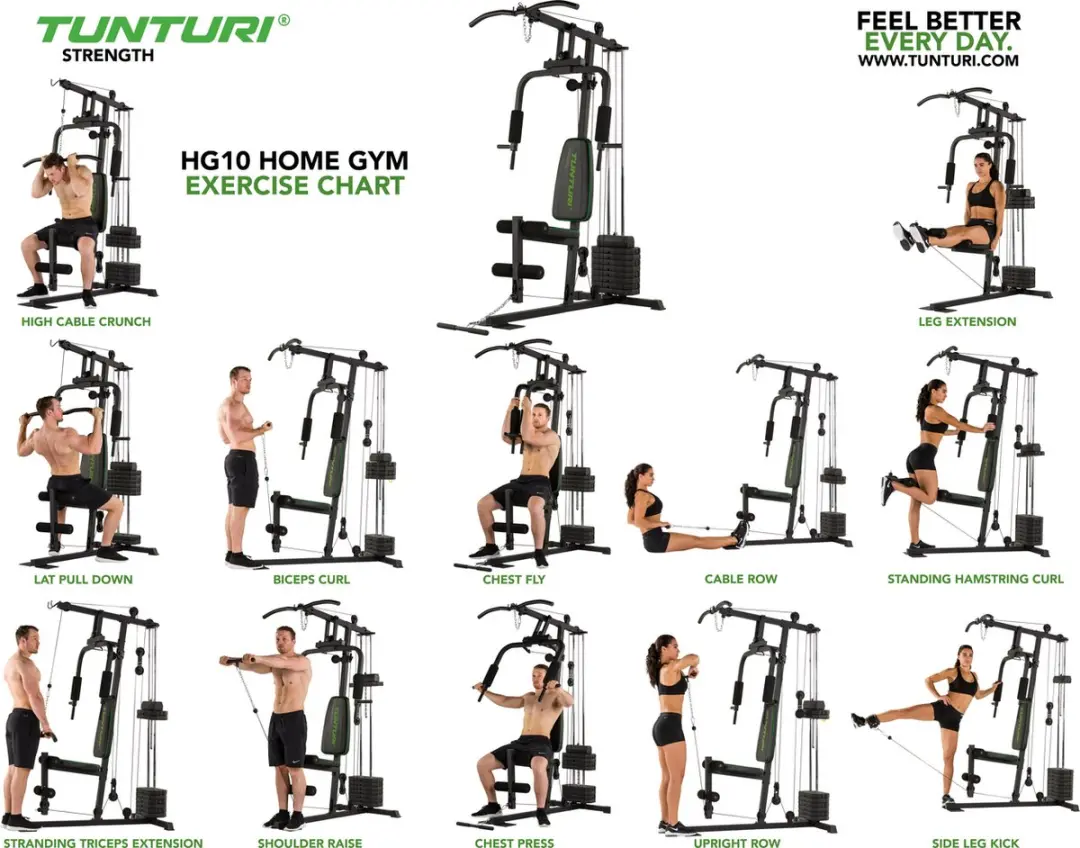 Tunturi HG10 Krachtstation - 45kg - Zwart