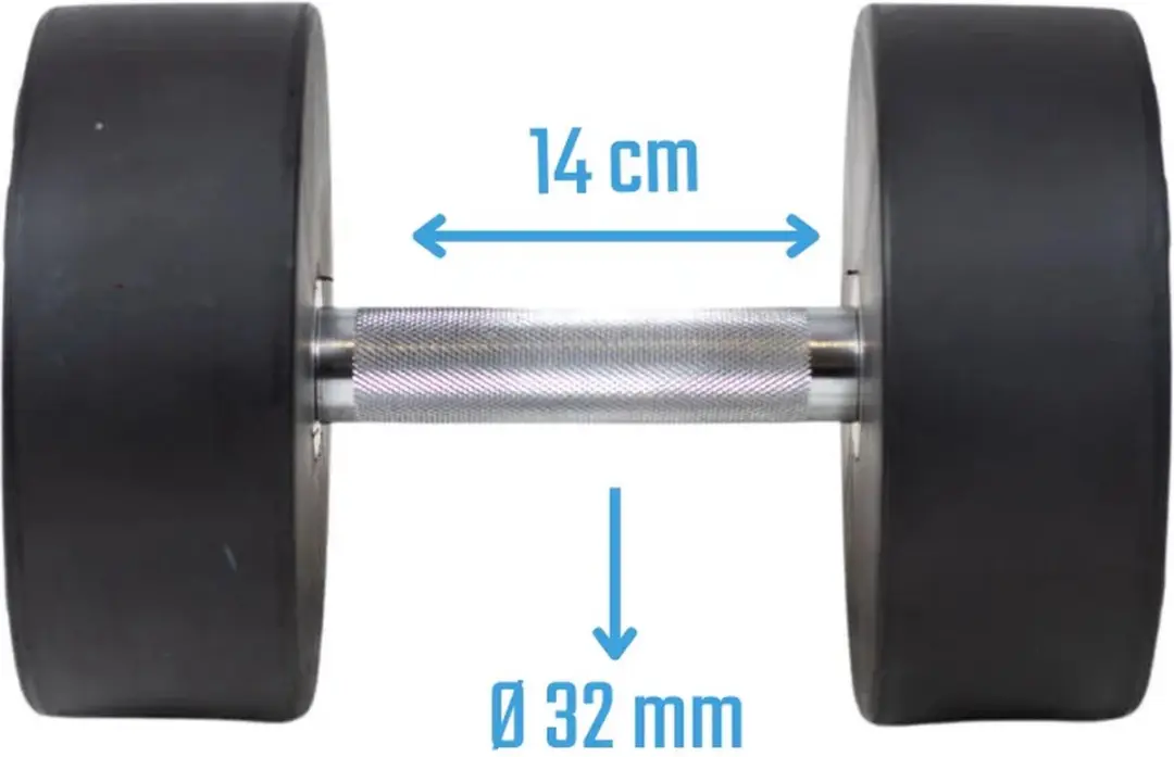 Muscle Power Ronde Dumbbell 24 kg - Zwart