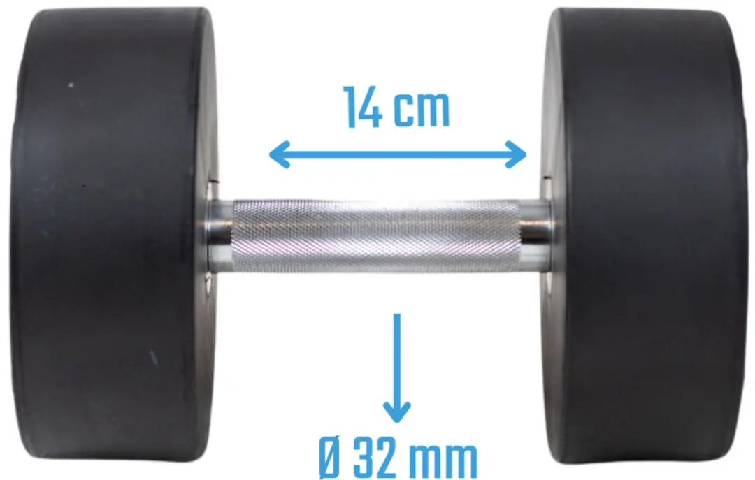 Muscle Power Ronde Dumbbell 24 kg - Zwart