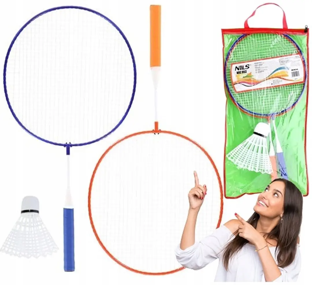 Nils NRZ052 Junior Badmintonset - 2 Rackets & Shuttle - Multicolor