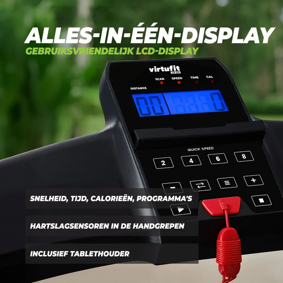 VirtuFit TR50i Loopband - 12 Programma's - 120 kg - Zwart