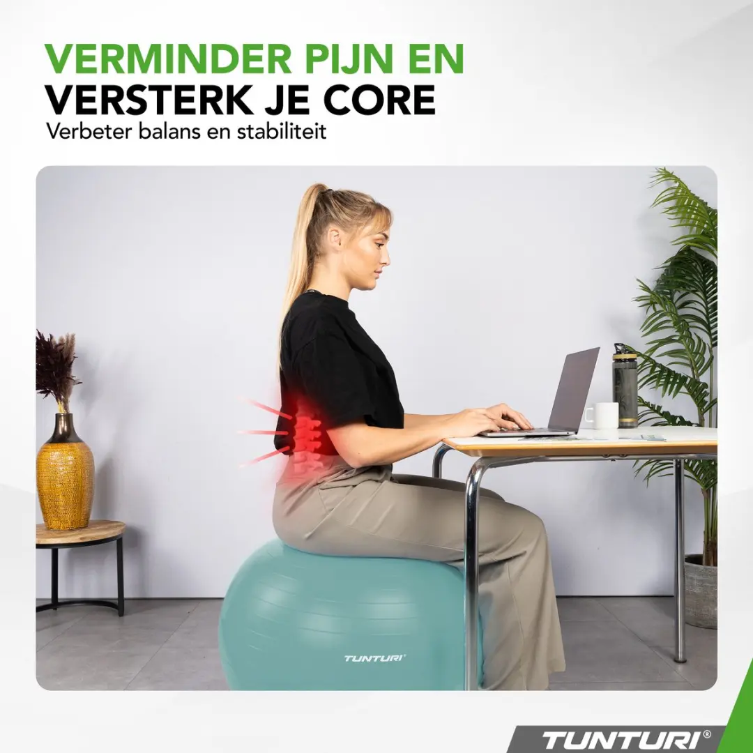 Tunturi Anti Burst Fitnessbal 65cm - 220kg - Petrol