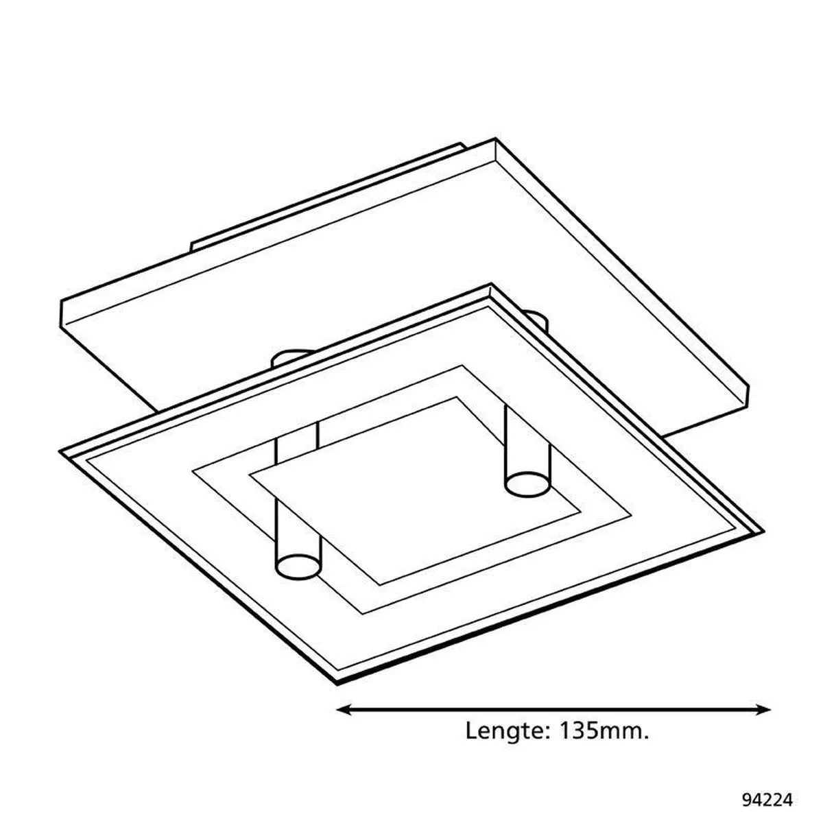 Eglo Almana Plafonnière 1 Licht - Chroom/Wit - afbeelding 4 van 4