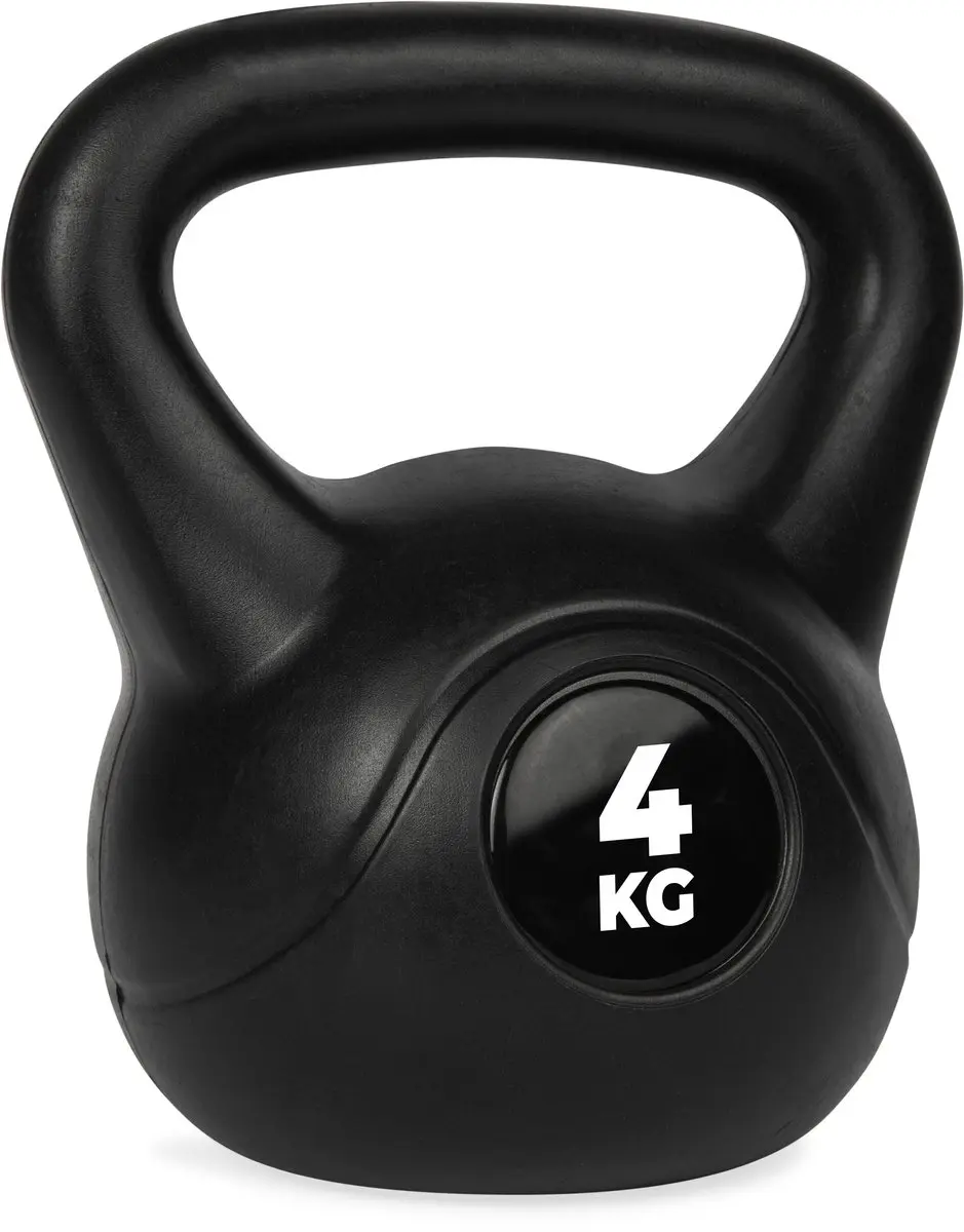 Virtufit PVC Kettlebell 4 kg - Zwart