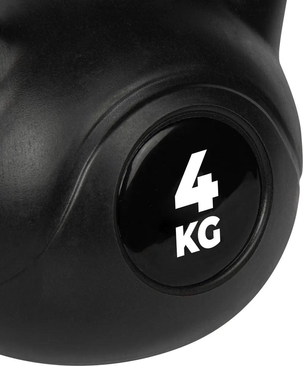 Virtufit PVC Kettlebell 4 kg - Zwart