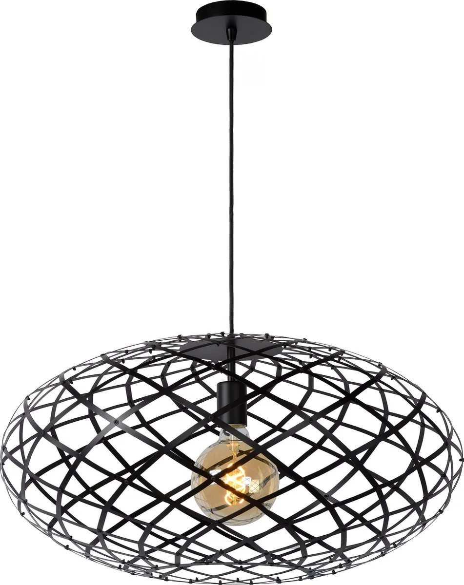 Lucide Wolfram Hanglamp Ø65cm - 1xE27 - Zwart