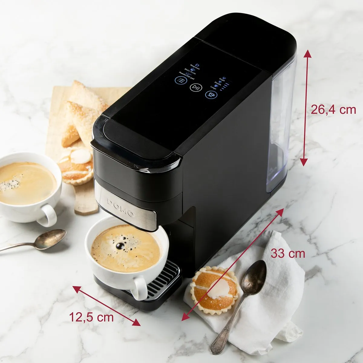 Domo DO748K 4-in-1 Koffiemachine - 1545W - Zwart - afbeelding 6 van 6