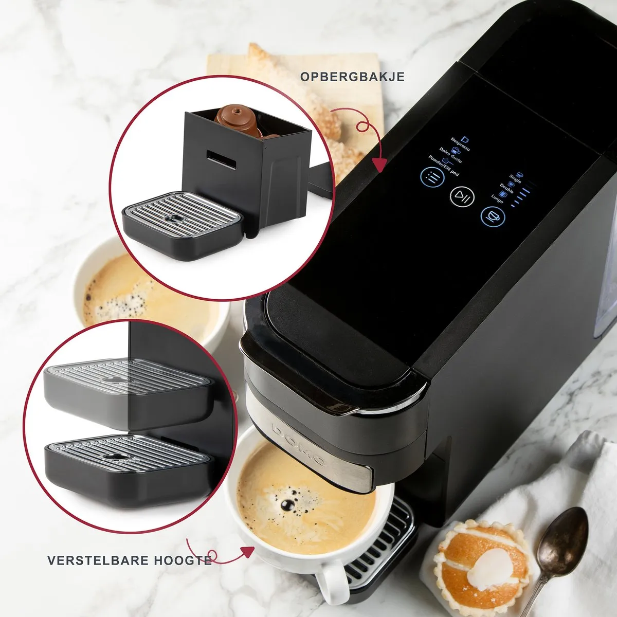 Domo DO748K 4-in-1 Koffiemachine - 1545W - Zwart