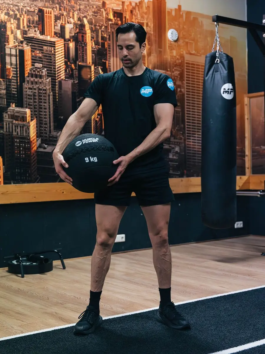 Muscle Power Wall Ball Kevlar 10kg - Grijs/Zwart - afbeelding 6 van 6