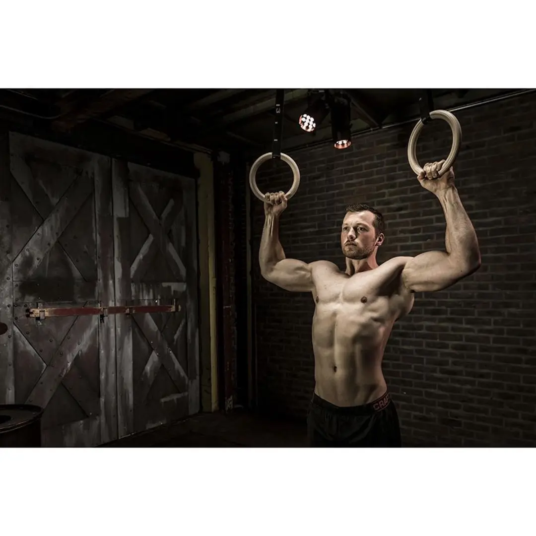 Tunturi Gymnastic Rings Hout 23cm - Bruin/Zwart