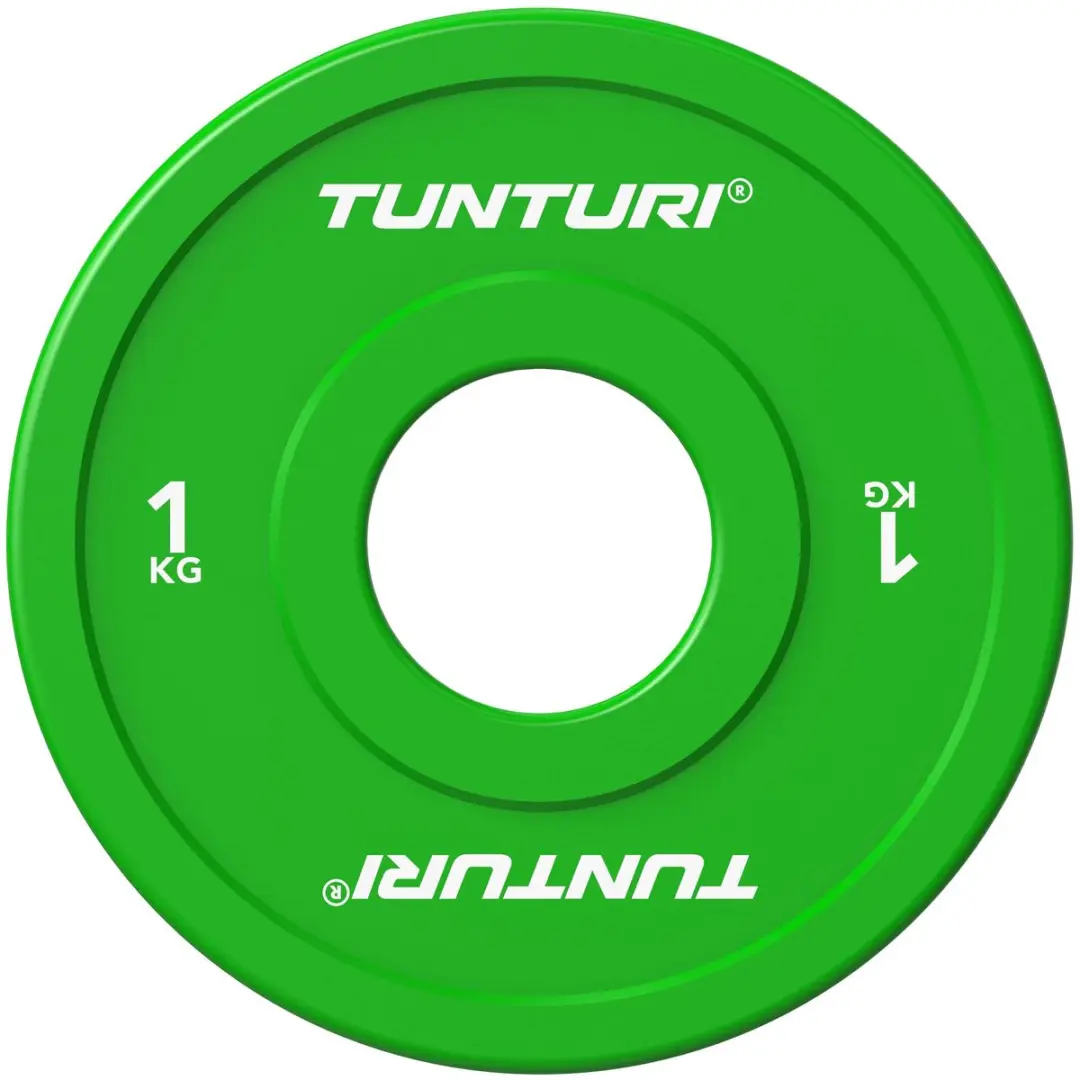 Tunturi Platinum Fractional Bumperplates Groen - 1kg