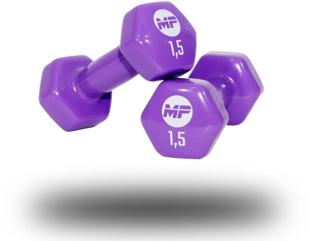 Muscle Power Vinyl Dumbbells 1,5 kg - 2 Stuks - Paars