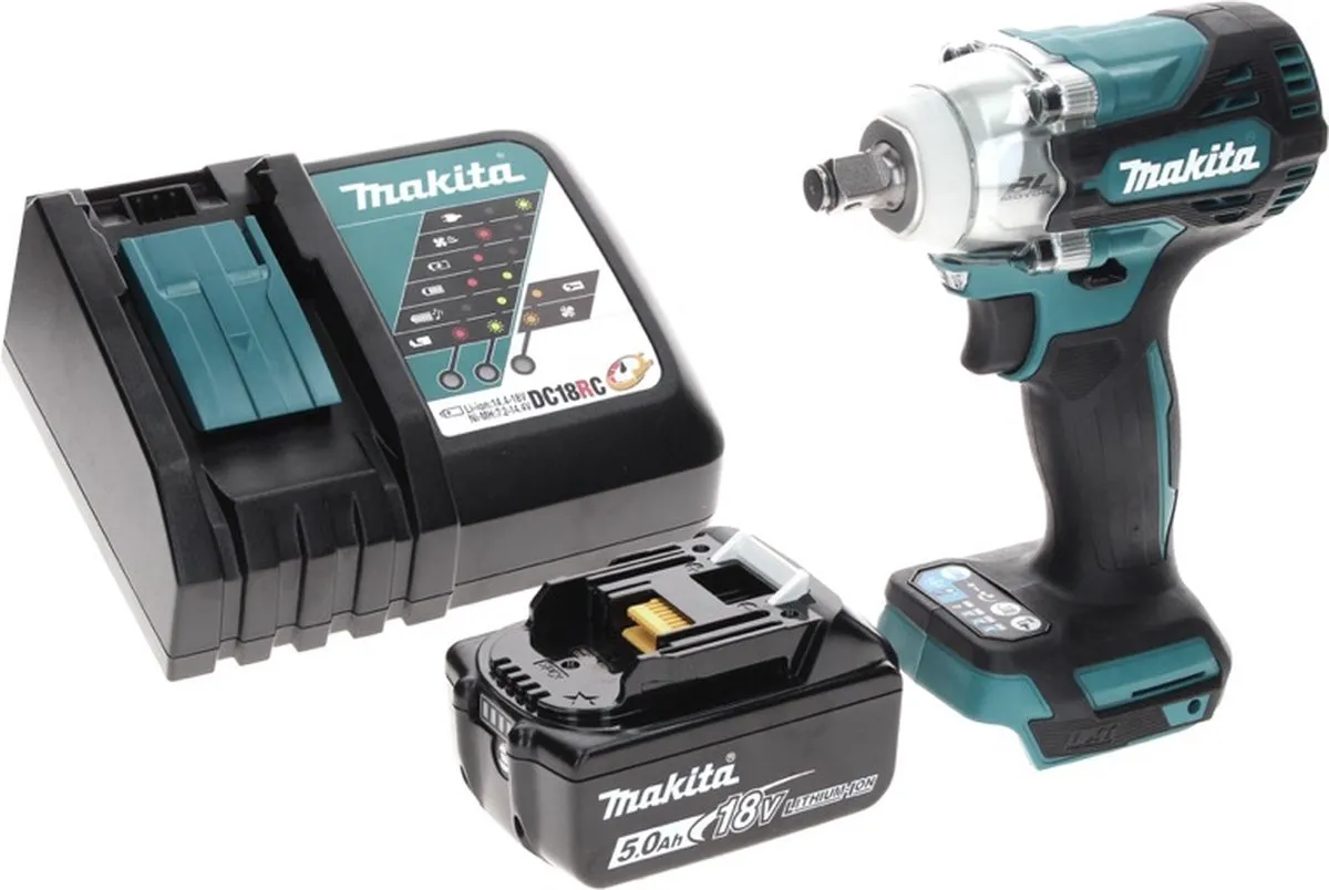 Makita DTW 300 RT1 Slagmoersleutel 18V 330Nm - 1x 5,0Ah Accu