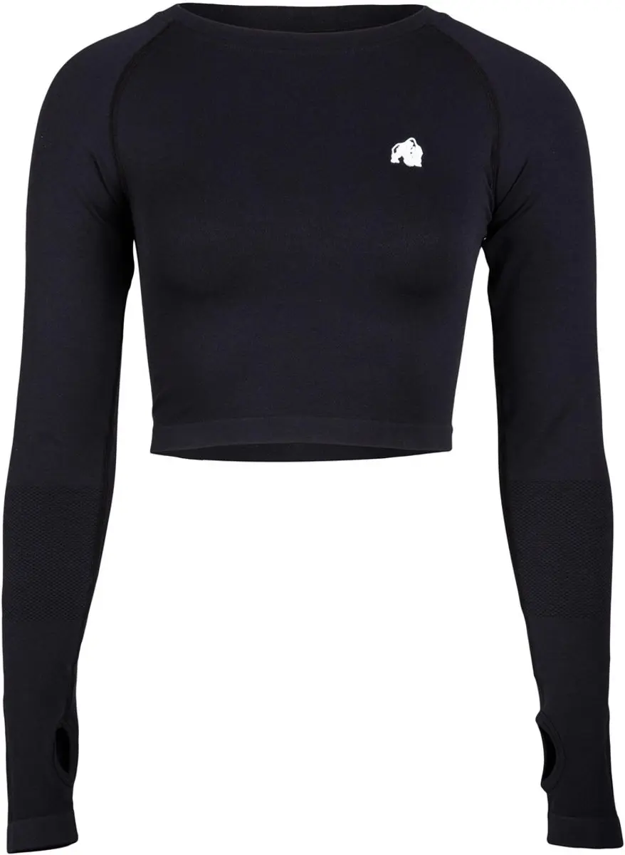 Gorilla Wear Hilton Seamless Cropped Long Sleeve - Zwart XS/S