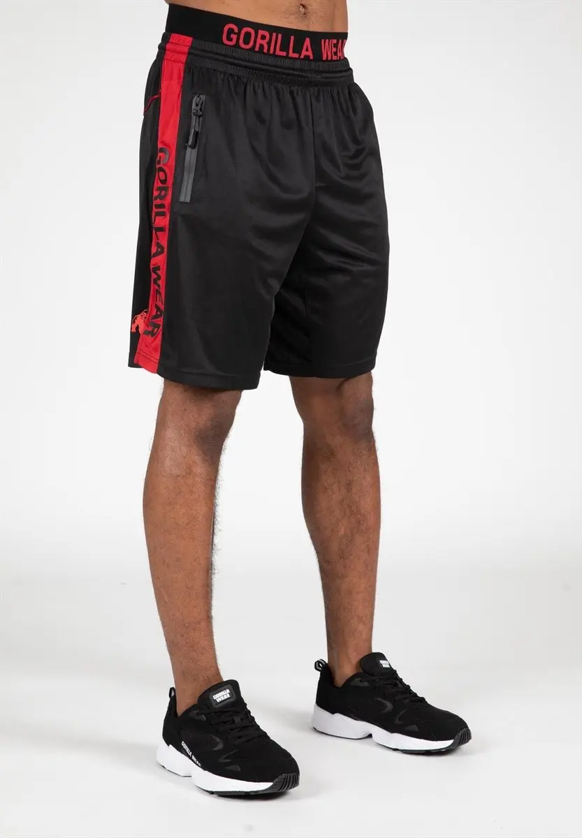 Gorilla Wear Atlanta Shorts L/XL - Zwart/Rood