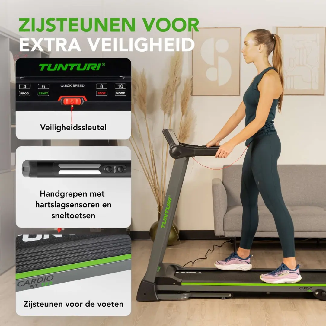 Tunturi Cardio Fit T25 Loopband - 19 Programma's - 0,8-14 km/u - Zwart