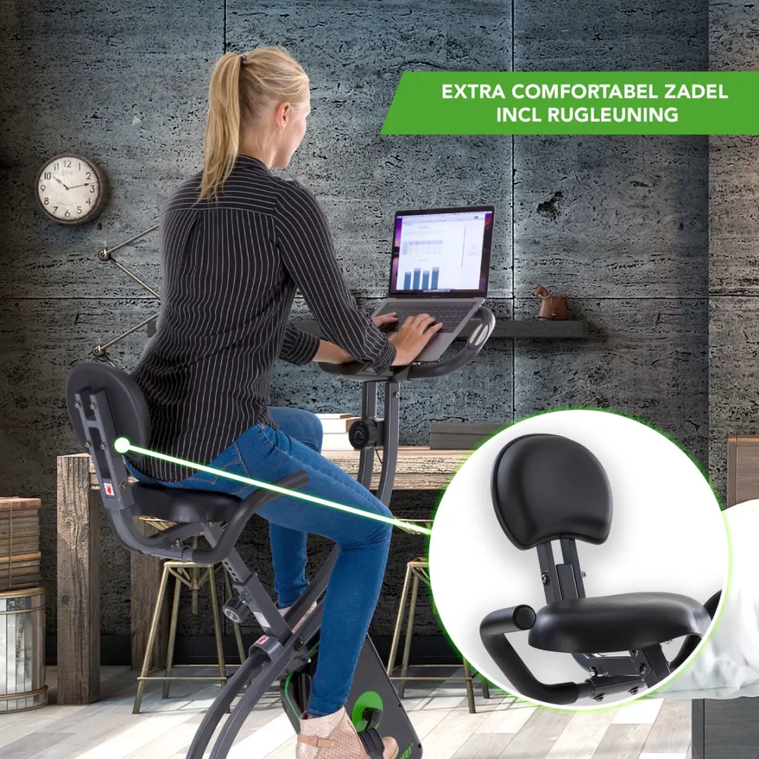 Tunturi Cardio Fit B25 X Bike Hometrainer - 8 Niveaus - Zwart/Groen/Grijs