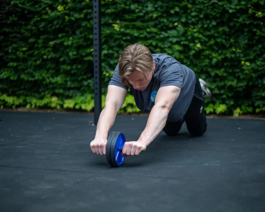 Muscle Power Ab Wheel Buikspierroller - Zwart/Blauw