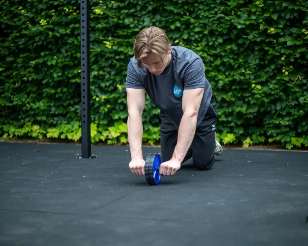 Muscle Power Ab Wheel Buikspierroller - Zwart/Blauw